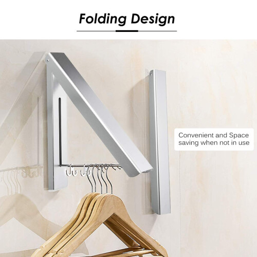 Retractable Wall-Mounted Clothes Rack Aluminum 1 Unit 1
