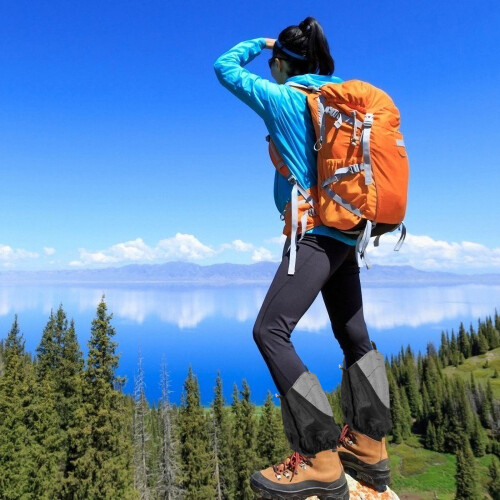 Black ankle gaiters lightweight for hiking 1