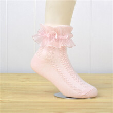 Tao Toddler Girls Dress Socks Cotton Ruffle Lace 3 Pairs