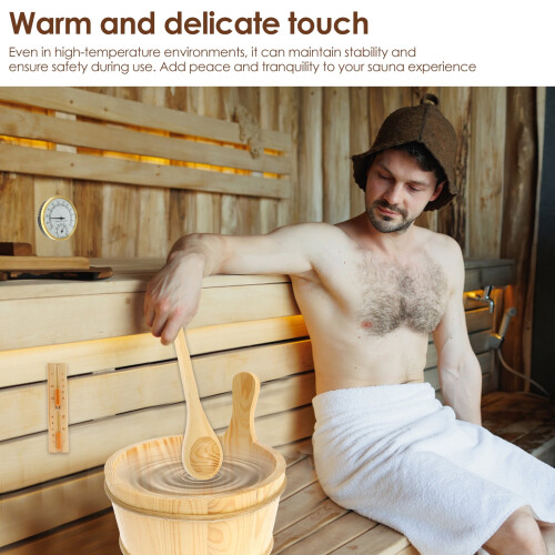 Sauna Accessories Set Bucket Spoon Thermometer Hourglass 4 1