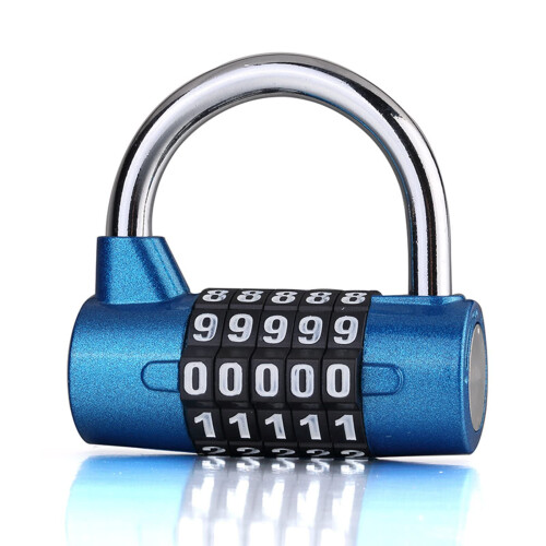 Combination Lock 5-Digit Resettable Blue