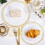 Blue and Gold Plastic Plates Set 350 Pieces 6