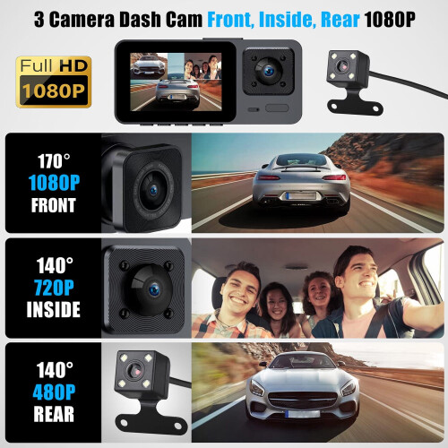 Car Dash Camera HD 1080P Night Vision Wide Angle 1
