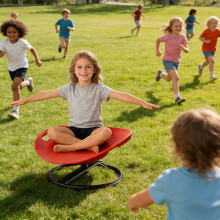 (red) Durable Plastic Rotating Sensory Chair - Blue Oval Eggshell Design, Training and Rehabilitation Equipment