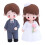 Bride and Groom Figurines 3D Soft Glue Decor 2 pcs 6