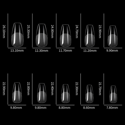 Fake Nail Tips Clear Acrylic Press-On DIY Nail Extensions 1