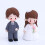 Bride and Groom Figurines 3D Soft Glue Decor 2 pcs 8