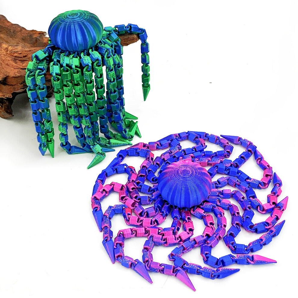 Photos - Educational Toy (A) 1/2pcs 3D Printed Cute Quirky Octopus Toys | Vibrant Gradient Colors | Movable for Model Making Hobby Development | Ages