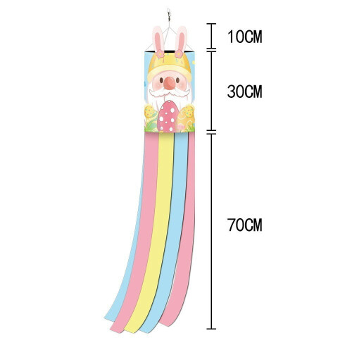 Easter Windsock Flags 4-Pack Bunny and Gnome Design 1