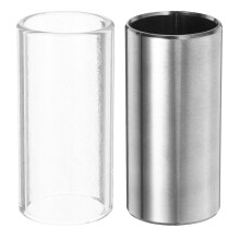 Glass and Stainless Steel Guitar Slide 2 pcs 1.97x0.98x0.98