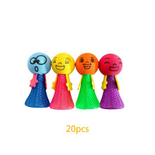 20 zufällige Hüpfpuppen, verschiedene süße Ausdrücke, verschiedene Farben, verspielte Geschenke, perfekt für Geburtstagsgeschenke