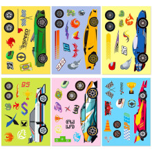 Racing Car DIY Puzzle Stickers 30 PCS 6 Sheets