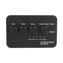 Digital Audio Sound Mixer with AUX BT Dual Mic for Karaoke
