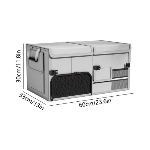 Car Trunk Organizer with Lid Gray Foldable Waterproof 2