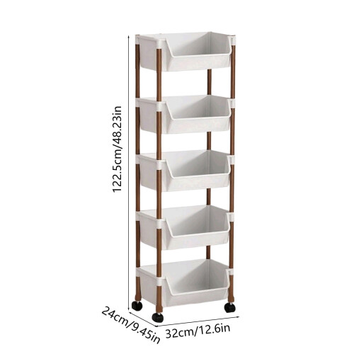 Mobile Storage Rack with Rollers and Layers 2