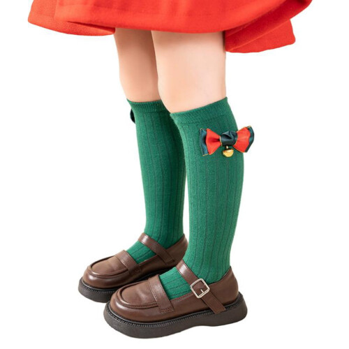 Toddler Knee-High Cotton Socks Crew Style 1
