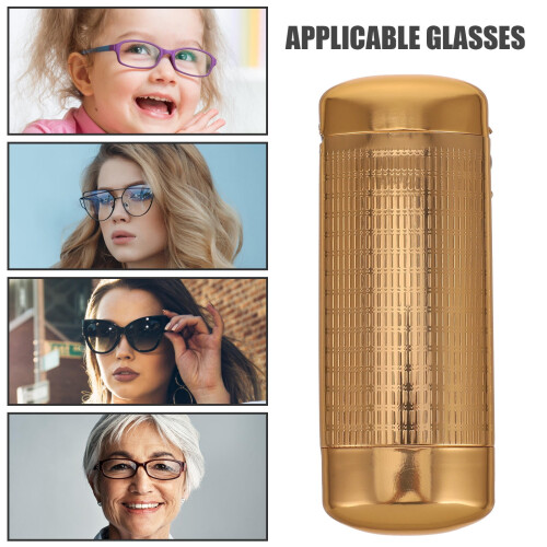 Golden Aluminum Glasses Case Lightweight Hard Shell for 1