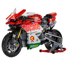 Berühmtes V4-Motorrad-Bausteinset, Super-Motorrad-Modellbausatz, technischer Rennsport, STEM-montiertes Spielzeug, Geschenke für