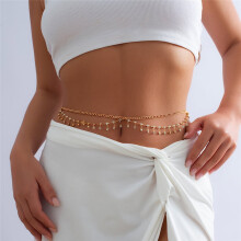 Rhinestone Star Tassel Waist Chain for Women