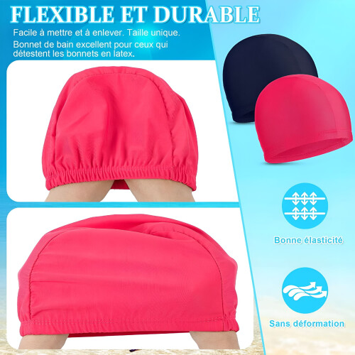 Swimming Cap Unisex Fabric 2 Pieces 2