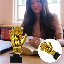 Golden Resin Goalkeeper Trophy with Gloves Shape 1 Piece