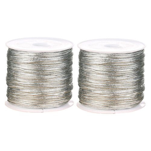 Silver Craft String for Christmas Tree Ornaments 2 Sets 100 1