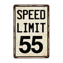Speed Limit 55 MPH Vintage Metal Sign 8 x 12 Inch