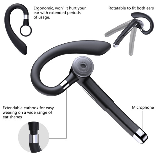 V4.2 Headset with 2 HD Mics Hands-Free Wireless Earpiece 2