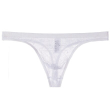 Men's Lace Thong Underwear Low Waist Mesh G-String White L