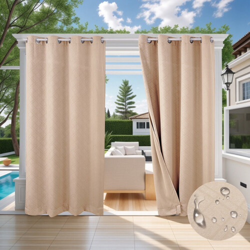 Outdoor Curtains Waterproof Windproof Thermal Blackout 1