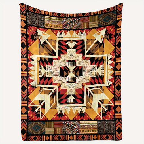 Φανελένια Κουβέρτα με Σχέδιο Southwestern Cross 50x60 ίντσες 2