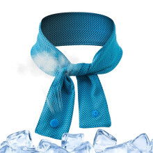(Blue) Cool Touch Sweat Absorbing Cooling Towel Multi Wear Scarf Headband For Outdoor Sports Hiking
