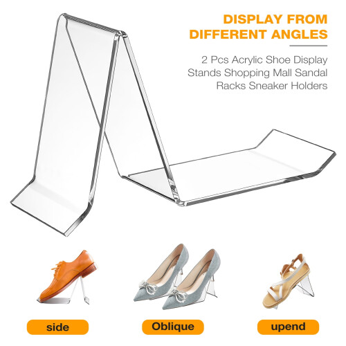 Clear Acrylic Shoe Display Stand 2 pcs 2