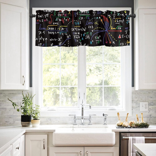Math Formula Doodle Window Valance Rod Pocket 54x18 inch 1