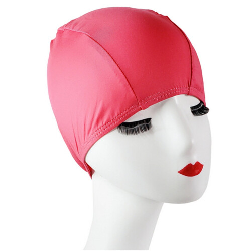 Bathing Hat Nylon Rose Red Waterproof Full Fit 1