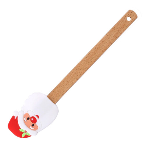 Christmas silicone spatula with wooden handle 1 piece 1