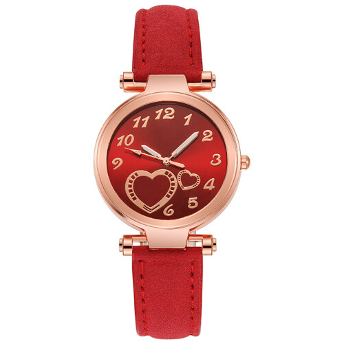 Women's Quartz Analog Watch Leather Strap Round Case 1