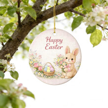 Easter Bunny Hanging Decor 8 cm Crafted Material