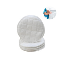 QZS White Breast Pads 6-Layer Absorbent Washable 3.9x3.9 in