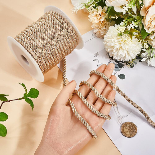 Polyester Twisted Cord Trim Beige 5mm 20M 2