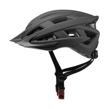 Adult Bike Helmet Black Lightweight One-Piece Design