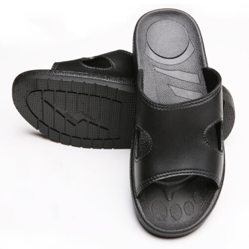 Hemoton anti-static slippers black indoor 1 pair 1