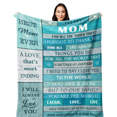 Φανελένια Κουβέρτα Mom με Μωβ Στάμπα 60x80 ίντσες 280 γρ. 1