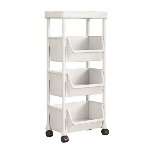4-Tier Rolling Cart Large-Capacity Storage Trolley 1