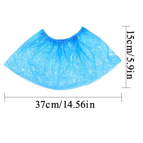 Plastic Rain Shoe Covers Blue 100 Pcs 2