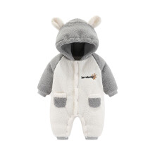 Baby Snowsuit Hooded Romper Grey 0-3 Months