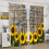 Vintage Sunflower Curtains Rustic Wood Pattern 2 Panels 4
