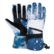 Snowboard Gloves PU Leather Waterproof Warm Fleece Unisex