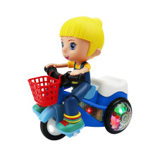 Pretend Play Stunt Tricycle Toy for Kids with Music and 360