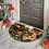 Modern Silver Semicircle Doormat Polyester 20x24 Inch 2